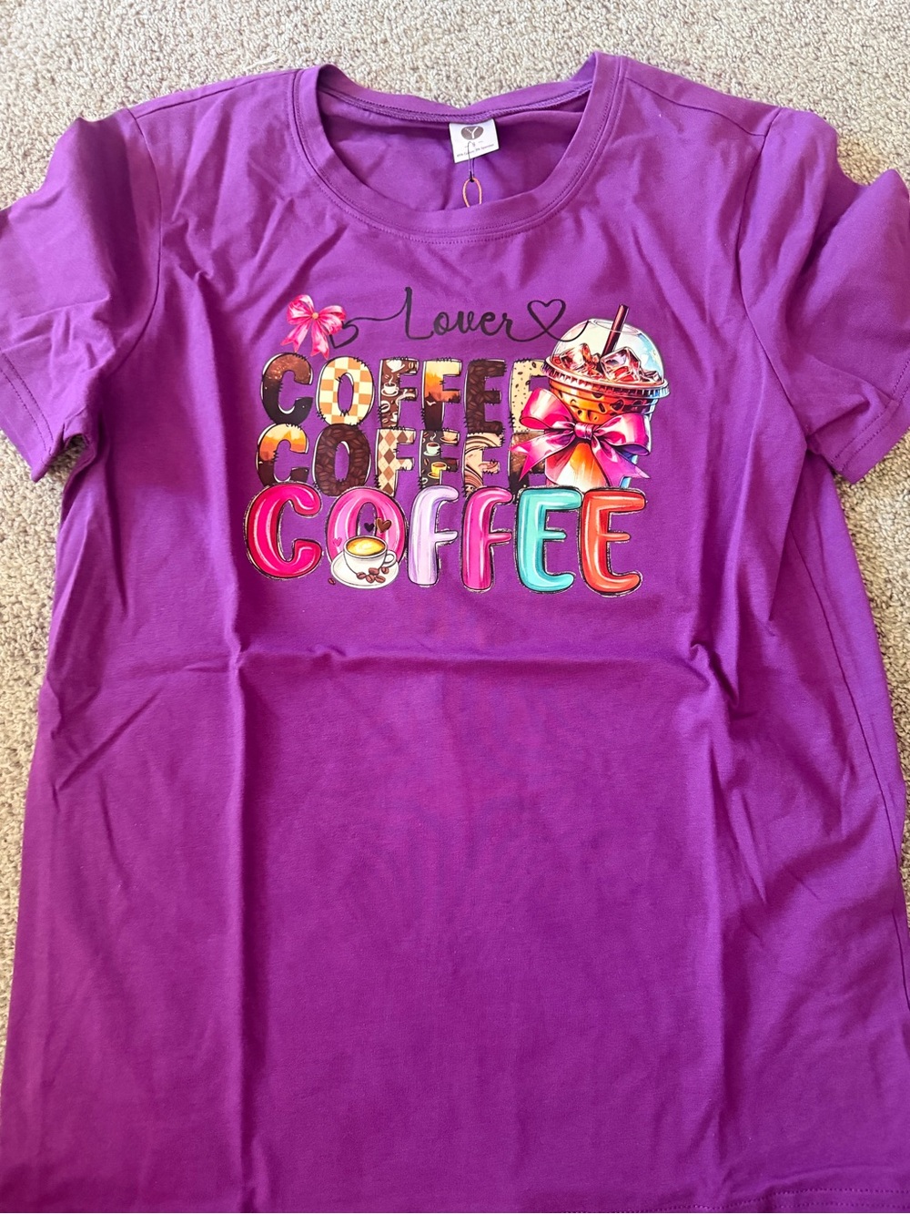 Purple 'Coffee Lover' Graphic Tee - Women's Short Sleeve